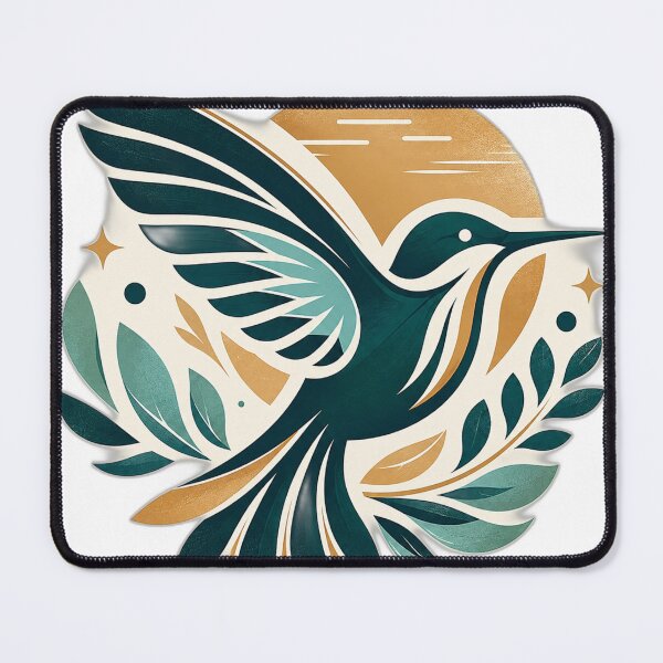 Item preview, Golden Hour Hummingbird Botanical Line Art designed and sold by DKSH1234.