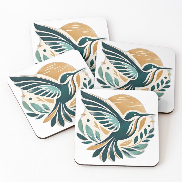Item preview, Golden Hour Hummingbird Botanical Line Art designed and sold by DKSH1234.