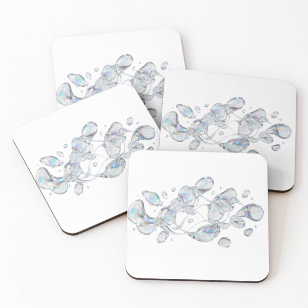 Item preview, Floating Iridescent Glass Shapes | Modern Luxury Abstract Art designed and sold by EverMuse_0_0.