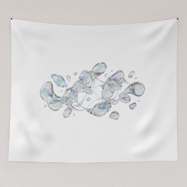 Item preview, Floating Iridescent Glass Shapes | Modern Luxury Abstract Art designed and sold by EverMuse_0_0.