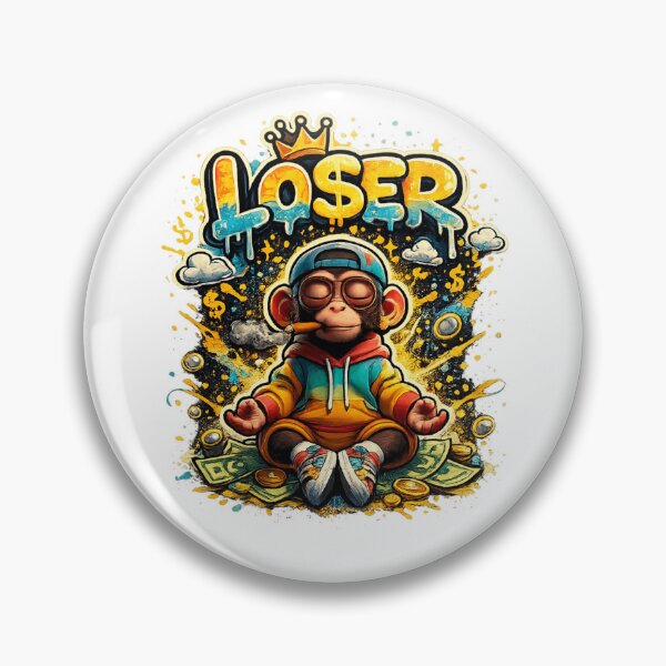 Item preview, Funny Meditating Monkey LOSER Graffiti Design designed and sold by Shakhbata-1.