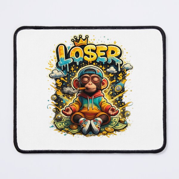 Item preview, Funny Meditating Monkey LOSER Graffiti Design designed and sold by Shakhbata-1.