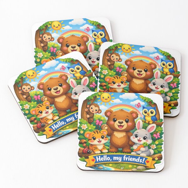 Item preview, Hello My Friends – Cute Baby Jungle Animals designed and sold by RoyArt0.