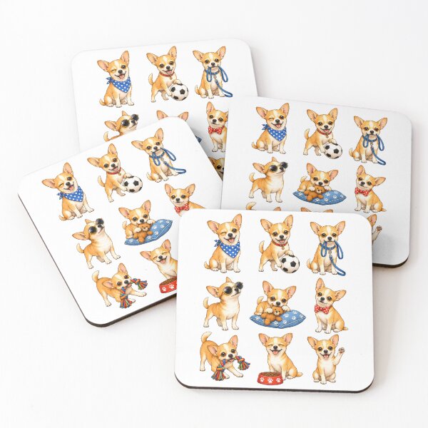 Item preview, Cute Fawn Chihuahua Puppy Activity Mascot Grid designed and sold by ElcastDesigns.