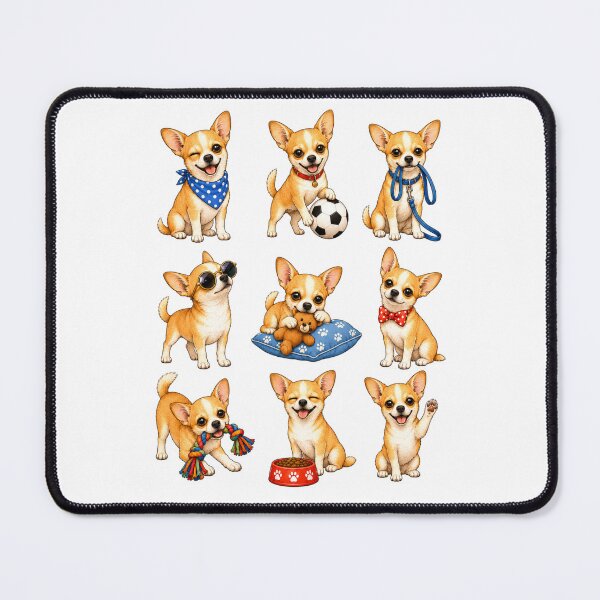 Item preview, Cute Fawn Chihuahua Puppy Activity Mascot Grid designed and sold by ElcastDesigns.