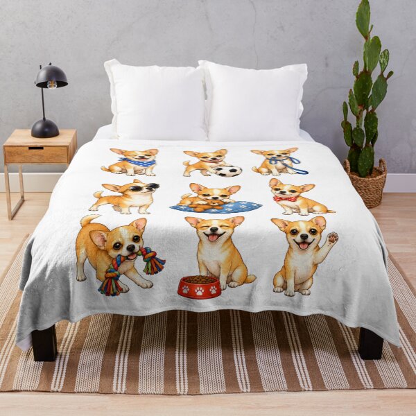 Item preview, Cute Fawn Chihuahua Puppy Activity Mascot Grid designed and sold by ElcastDesigns.