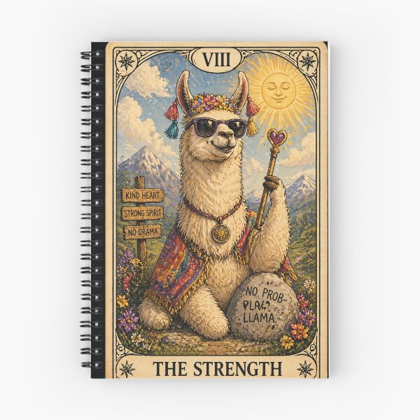 Item preview, The Strength Tarot Lama No Prob Llama saying designed and sold by Mauswohn.