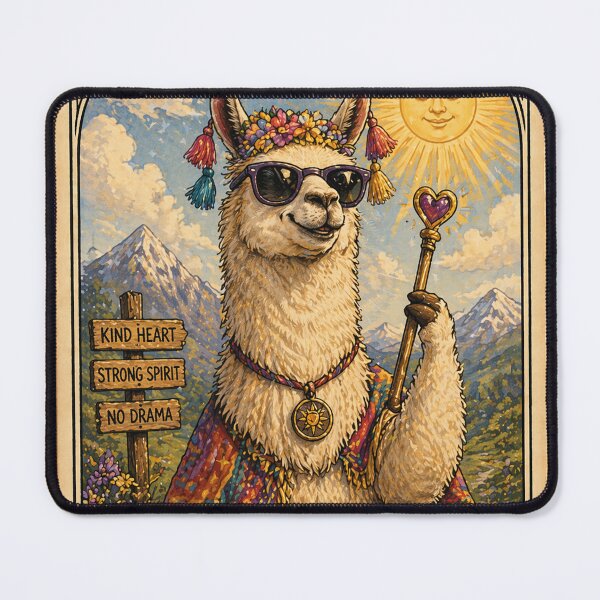 Item preview, The Strength Tarot Lama No Prob Llama saying designed and sold by Mauswohn.