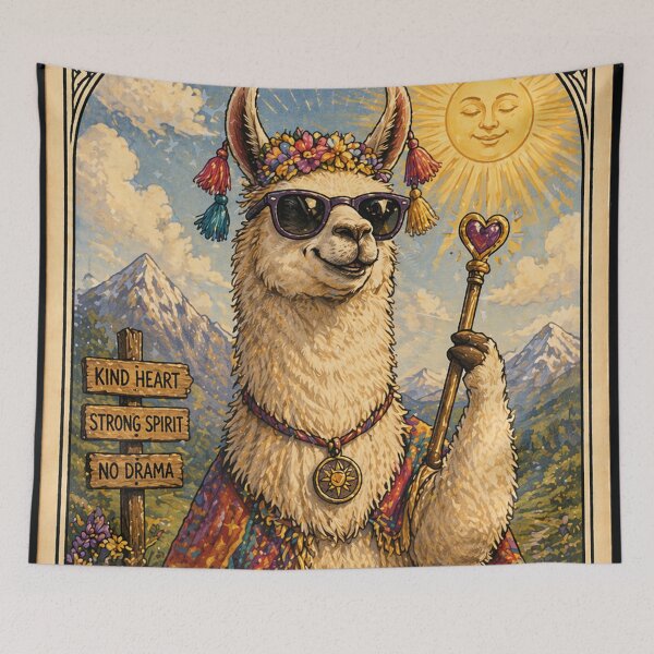 Item preview, The Strength Tarot Lama No Prob Llama saying designed and sold by Mauswohn.