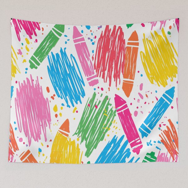 Item preview, Colorful Crayon Scribble Print Pattern designed and sold by RichardRags.
