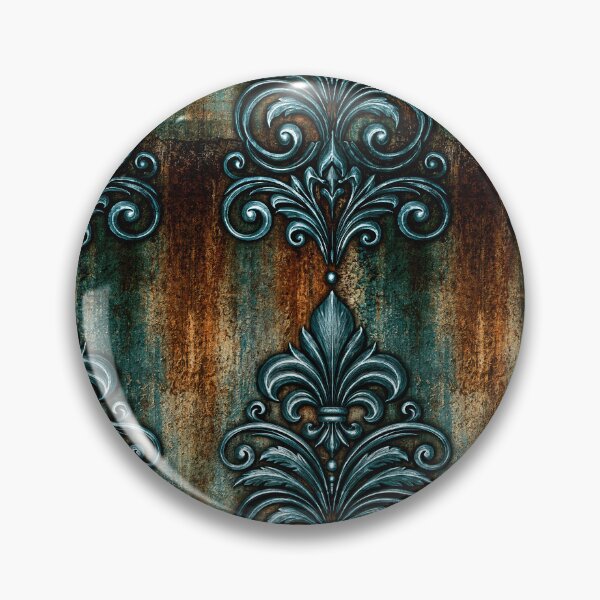 Item preview, Ornate Teal Fleur-de-Lis on Rusted Iron designed and sold by Piotrek0001.