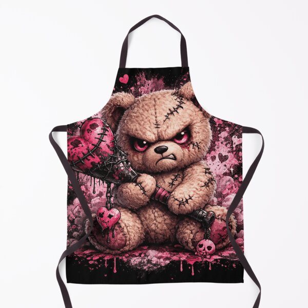 Item preview, Angry Teddy Bear with Pink Hearts Gothic Kawaii Graphic designed and sold by EssentialsWear.