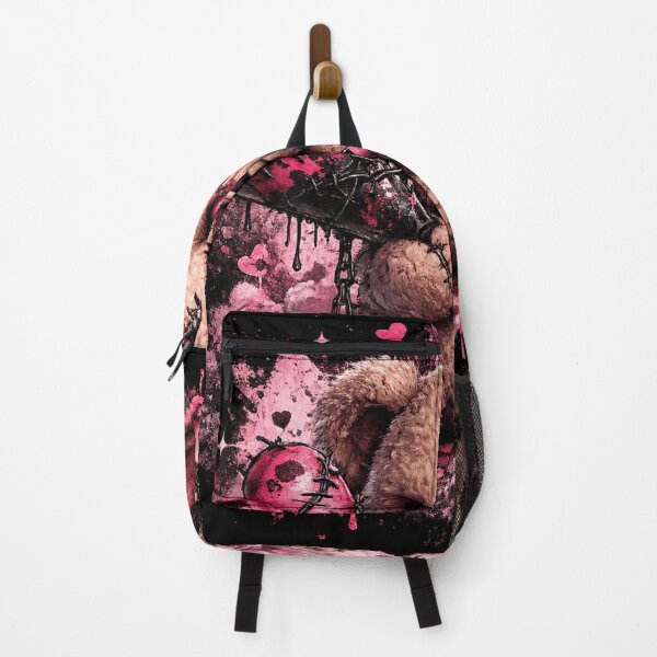 Item preview, Angry Teddy Bear with Pink Hearts Gothic Kawaii Graphic designed and sold by EssentialsWear.