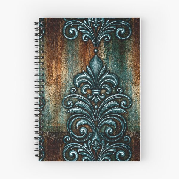 Item preview, Ornate Teal Fleur-de-Lis on Rusted Iron designed and sold by Piotrek0001.