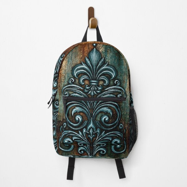 Item preview, Ornate Teal Fleur-de-Lis on Rusted Iron designed and sold by Piotrek0001.