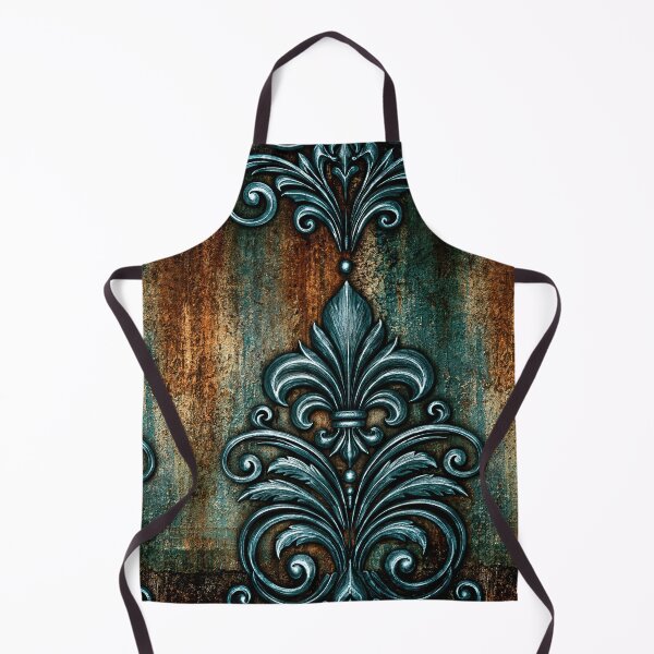 Item preview, Ornate Teal Fleur-de-Lis on Rusted Iron designed and sold by Piotrek0001.