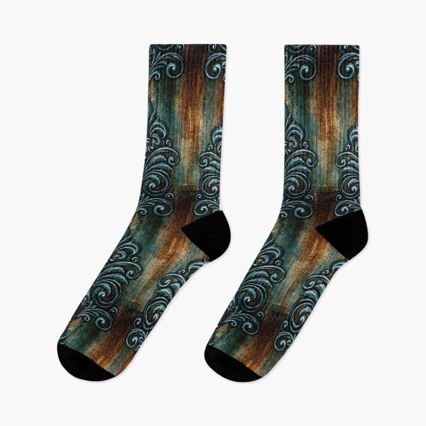 Item preview, Ornate Teal Fleur-de-Lis on Rusted Iron designed and sold by Piotrek0001.