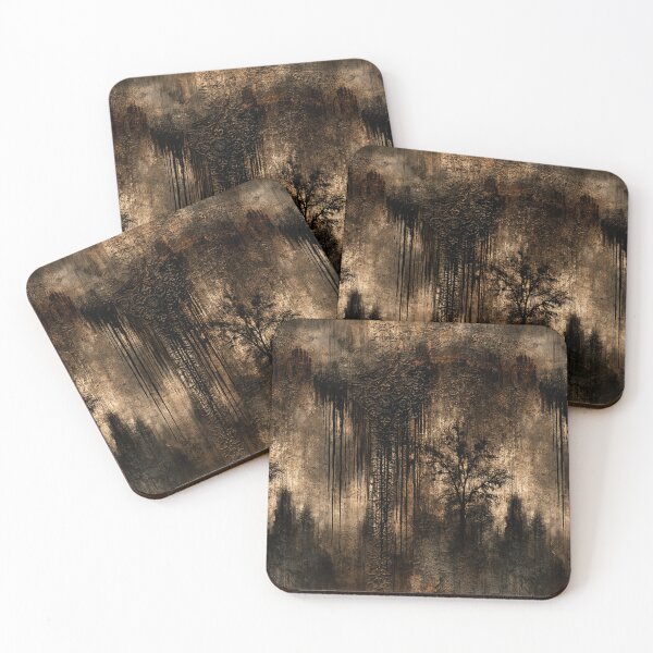 Item preview, Misty Forest Silhouette on Rusted Metal designed and sold by Piotrek0001.