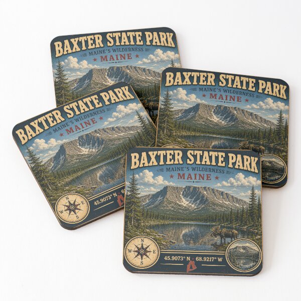 Item preview, Baxter State Park Maine Vintage Travel Sticker designed and sold by naturalsurvival.