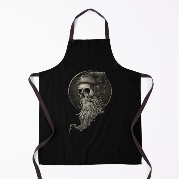 Item preview, viking vintage skull beard with headphone designed and sold by Shoshta.