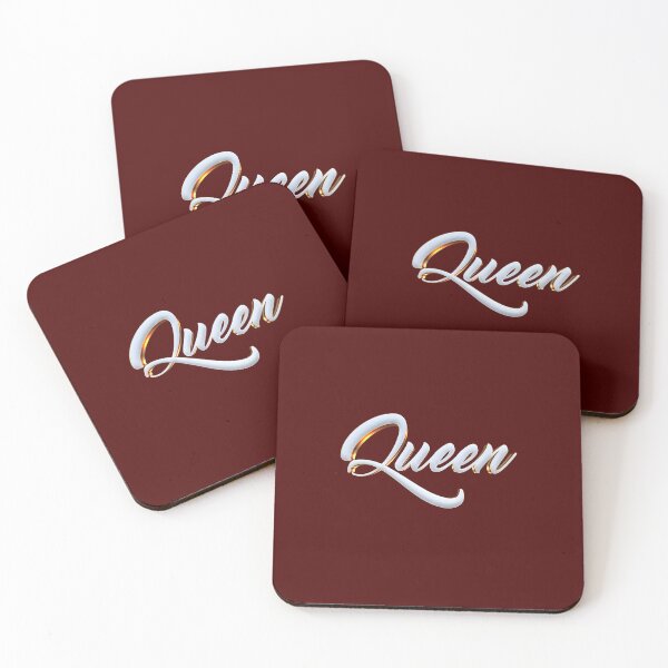 Item preview, Elegant 3D White and Gold Queen Cursive Typography designed and sold by Velouria Universe.