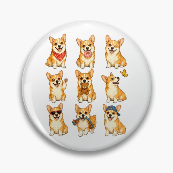 Item preview, Cute Pembroke Welsh Corgi Puppy Activity Mascot Grid designed and sold by ElcastDesigns.