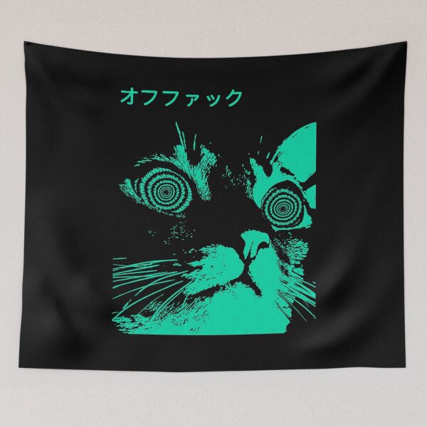 Item preview, vaporwave cool cat japanese urban neon style designed and sold by Shoshta.
