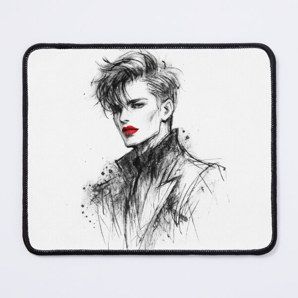 Item preview, Julius Caesar Charcoal Sketch Red Lips Pop designed and sold by teemix.
