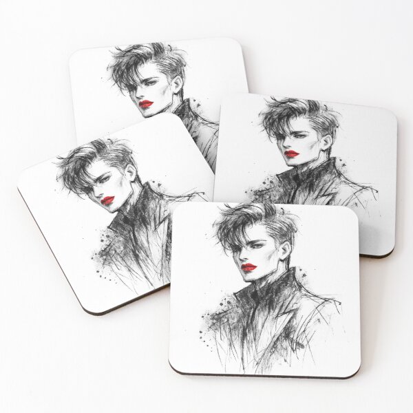 Item preview, Julius Caesar Charcoal Sketch Red Lips Pop designed and sold by teemix.
