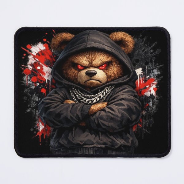 Item preview, Hooded Angry Teddy Bear Streetwear Graphic Design designed and sold by EssentialsWear.