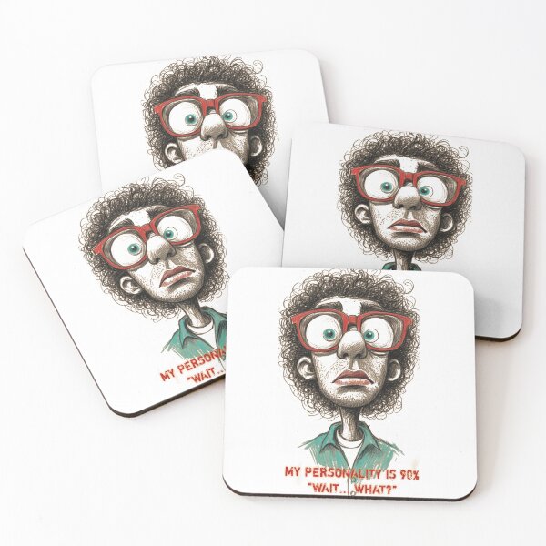 Item preview, Funny Shocked Nerd Meme Red Glasses Cartoon designed and sold by Craft-Qasba .