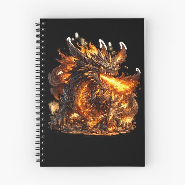 Item preview, Majestic fire dragon made of glowing lava and stone designed and sold by No-No-Name.