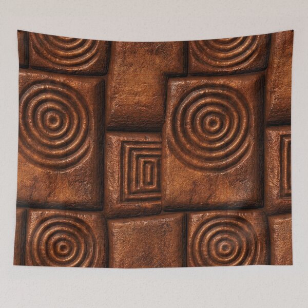 Item preview, Burnt Terracotta Geometric Relief Art designed and sold by Piotrek0001.