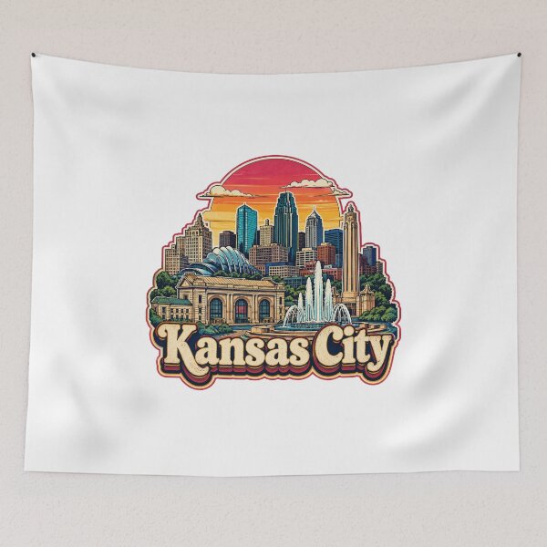 Item preview, Kansas City Vintage Skyline | Retro KC Cityscape Travel Design designed and sold by FlyingSeas.