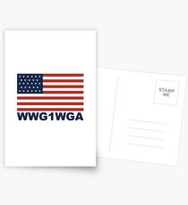 Amerikanische Flagge mit WWG1WGA Postkarten