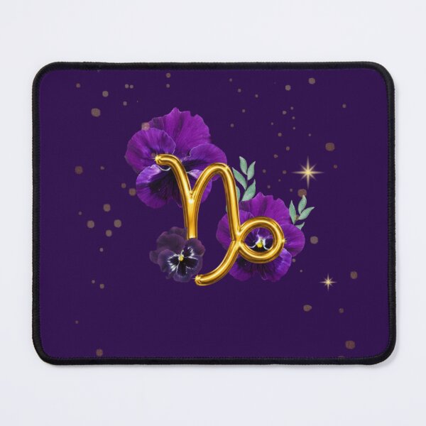 Item preview, Capricorn Zodiac Floral Art | Purple Pansy Astrology Sign | Celestial Horoscope Illustration designed and sold by MysticPurpleHue.