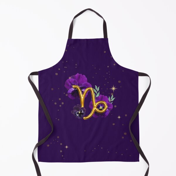 Item preview, Capricorn Zodiac Floral Art | Purple Pansy Astrology Sign | Celestial Horoscope Illustration designed and sold by MysticPurpleHue.