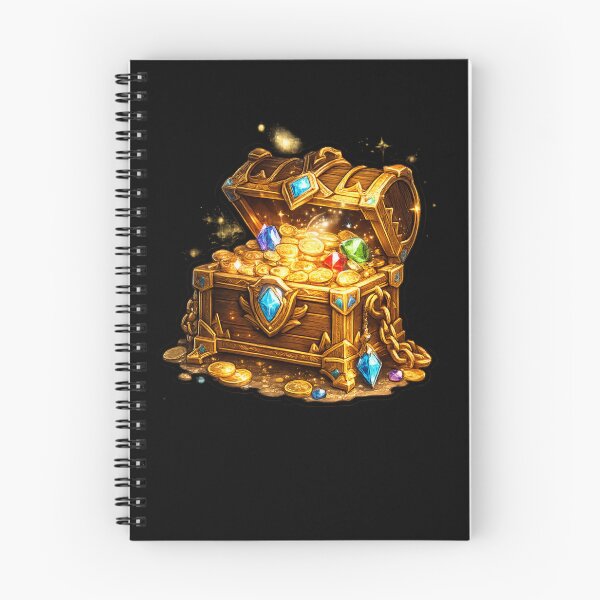 Item preview, Golden treasure chest with sparkling magical jewels designed and sold by No-No-Name.