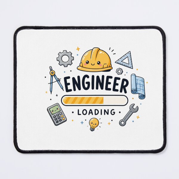 Item preview, Engineer Loading Cute Kawaii Engineering Icons | Funny Engineer Student Sticker | STEM Hard Hat Design designed and sold by Sanika arts .