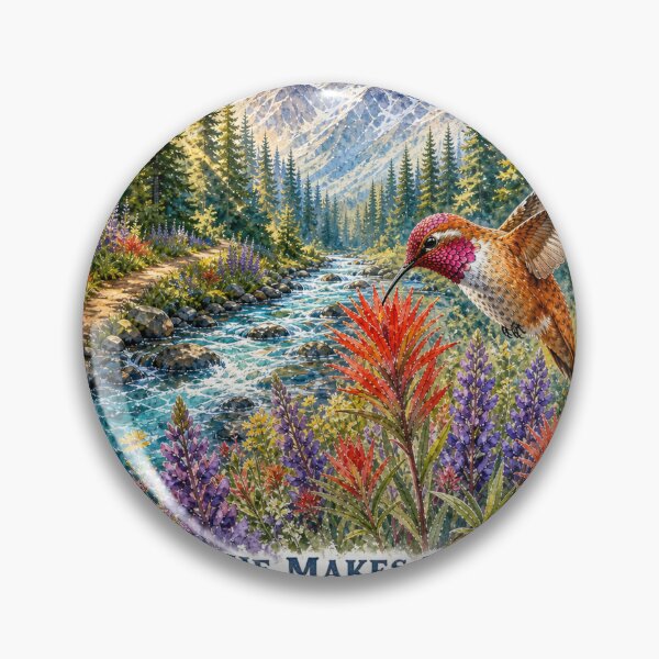 Item preview, He Makes the Wilderness Bloom – Washington Hummingbird Watercolor Art designed and sold by DBVisuals.