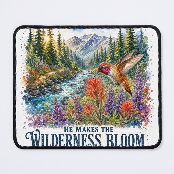 Item preview, He Makes the Wilderness Bloom – Washington Hummingbird Watercolor Art designed and sold by DBVisuals.