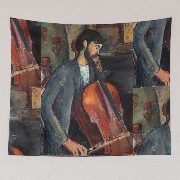 Item preview, The Cellist by Amedeo Modigliani: Musical Modernist Fine Art Print designed and sold by artofuniverse.