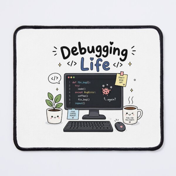 Item preview, Debugging Life Cute Coding Computer Programmer Sticker | Kawaii Developer Desk | Coding Humor Gift designed and sold by Sanika arts .