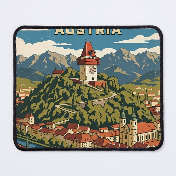 Item preview, Graz Austria Vintage Travel Poster designed and sold by Ar0undTheW0rld.