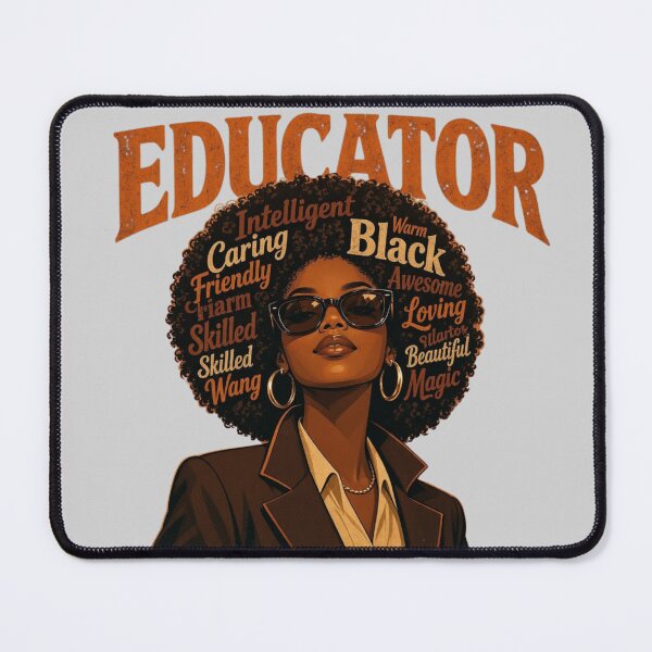 Item preview, Educator Black Woman Afro Word Art Teacher designed and sold by CF_VintageDesign.