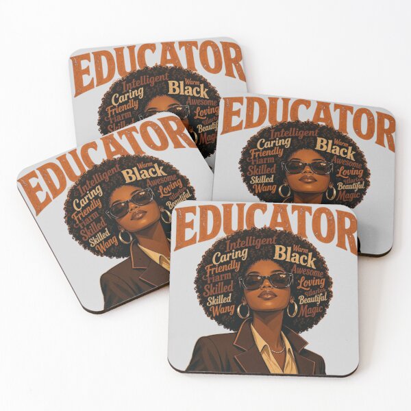 Item preview, Educator Black Woman Afro Word Art Teacher designed and sold by CF_VintageDesign.