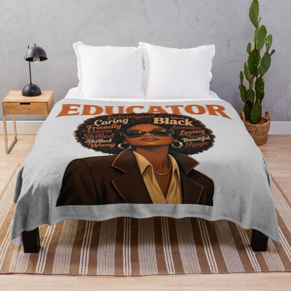Item preview, Educator Black Woman Afro Word Art Teacher designed and sold by CF_VintageDesign.
