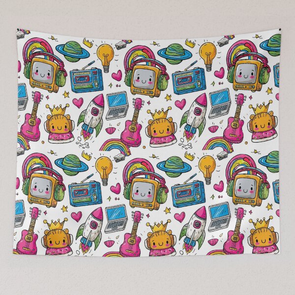 Item preview, Colorful Cute Kawaii Print Pattern designed and sold by RichardRags.