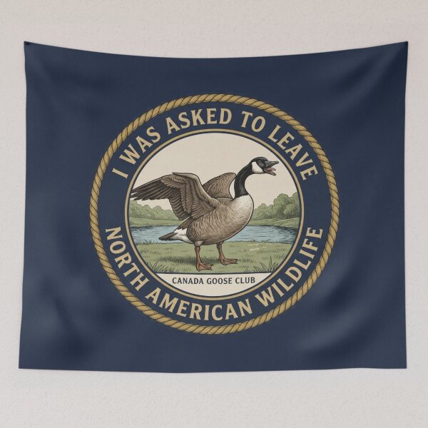 Item preview, I Was Asked To Leave Canada Goose Humor Badge designed and sold by CalmCapy Co.