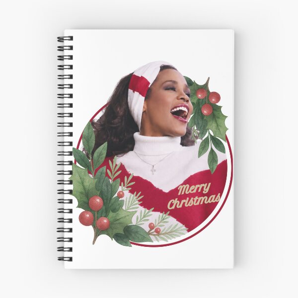 Item preview, Whitney Houston Holiday Greetings Watercolor Portrait with Holly Wreath designed and sold by RahniNM.